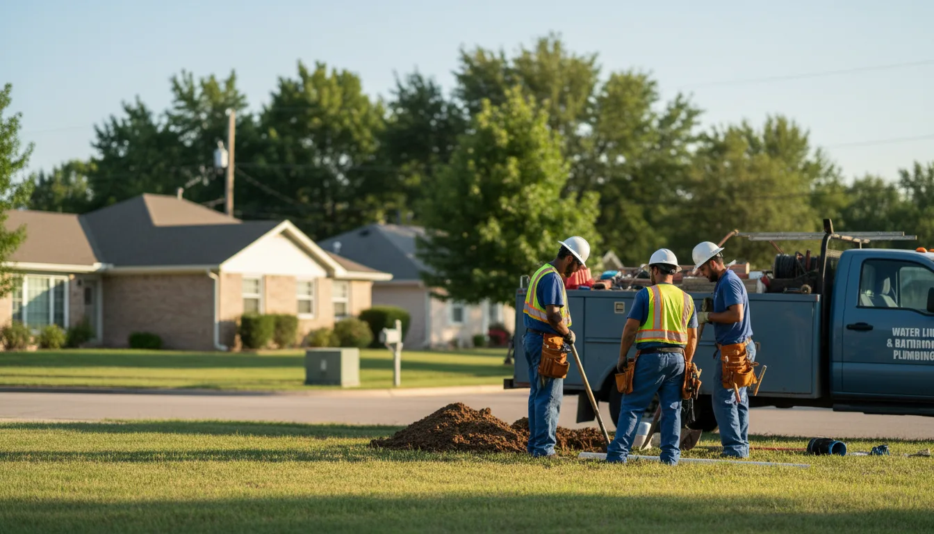 Residential water line and bathroom plumbing service in Gracemont, OK